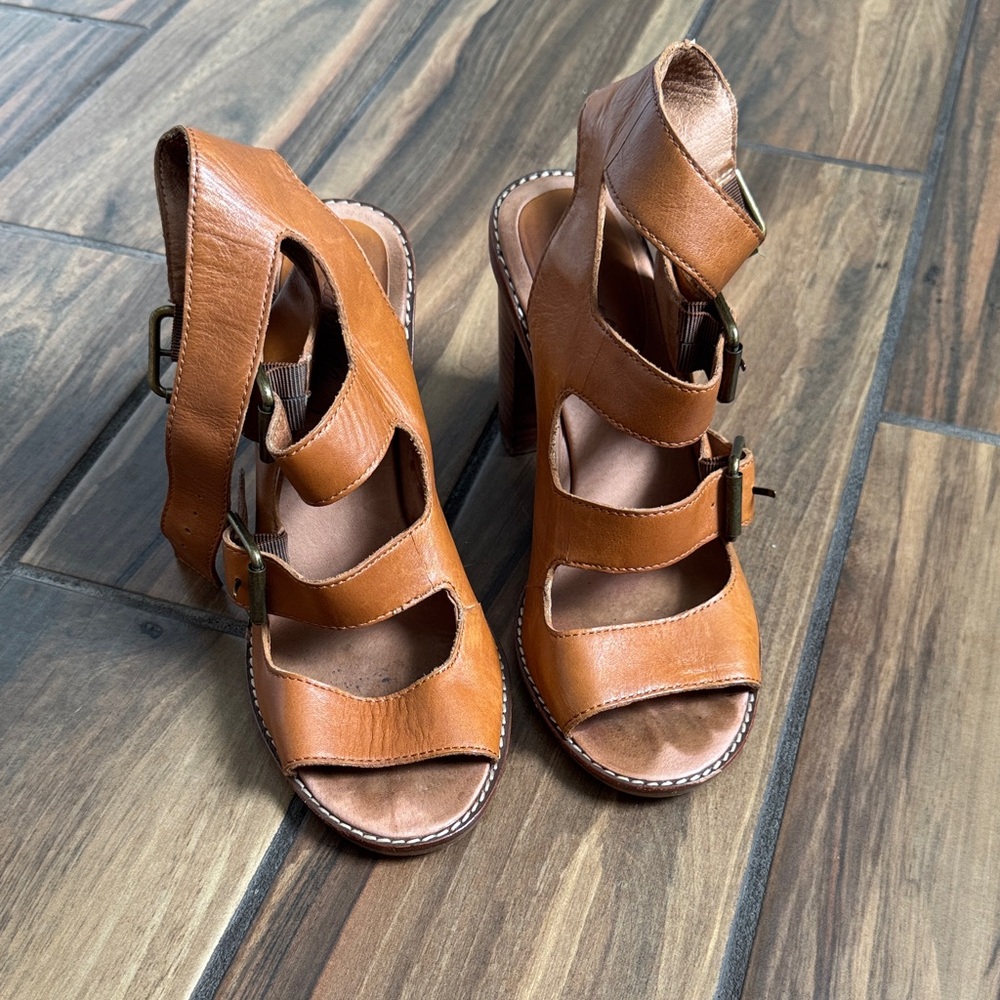 Madewell Brown Strappy Heeled Sandals
